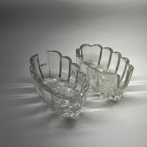 Princess House #438 Spoon/Fork Utensil Glass Dish Pair [Item 620] Vintage